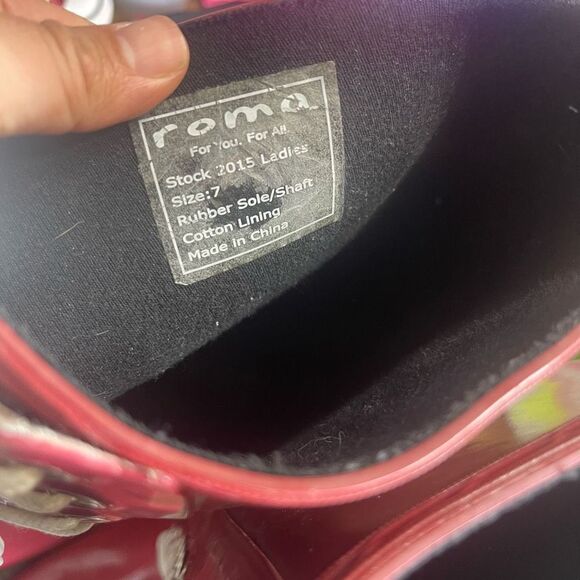 Roma rubber red rain boots size 7 - Picture 3 of 8